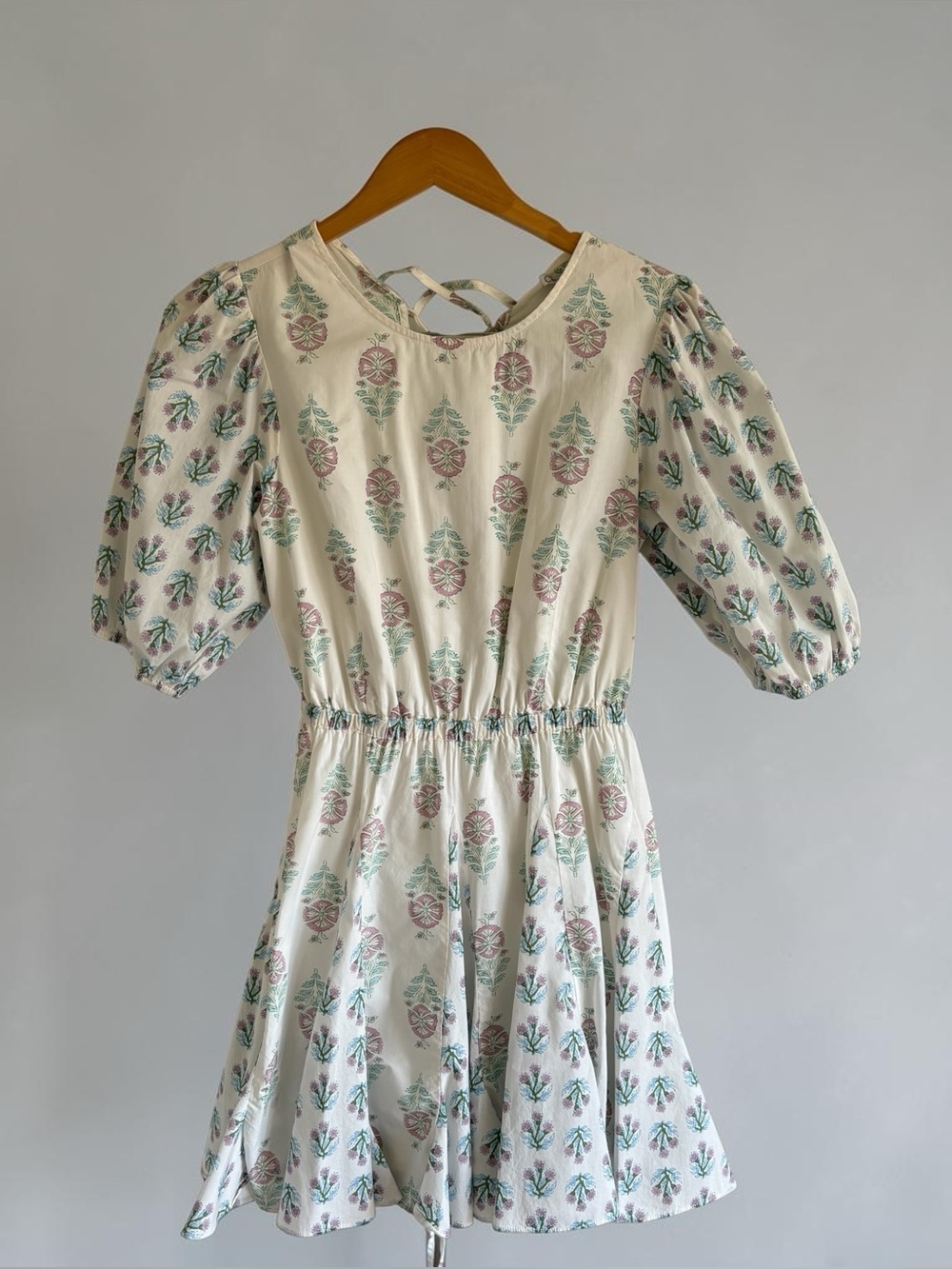 Christian Lacroix White Dress with Pink and Mint Floral Print